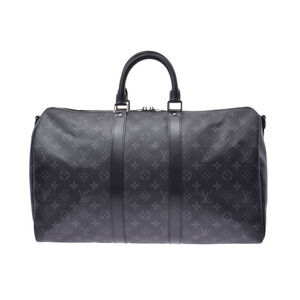 Louis Vuitton Eclipse Black Keepall Bandouliere Leather Boston Bag Strap
